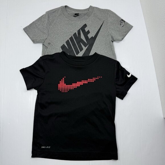 Nike Boys 4T Graphic Logo T-Shirt Bundle Lot Gray Black Red Swoosh Short Sleeve - Picture 1 of 5